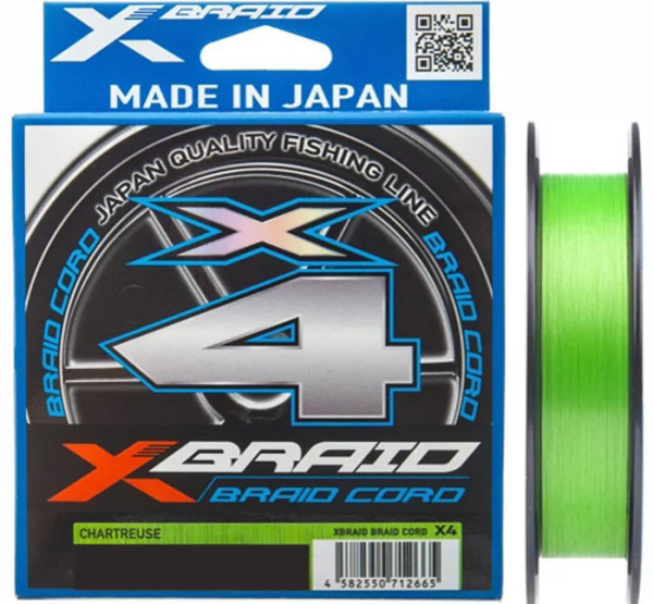 Плетеный шнур YGK X-Braid Braid Cord X4 # 2,5 35lb 15,8кг 0,265мм 300м #Зеленый (Green)