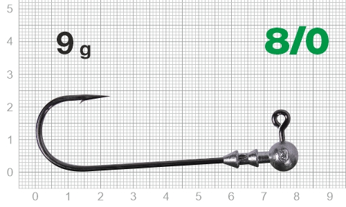 Джиг-головка Nautilus Long Power NLP-1110 hook №8/0,  9гр, 2шт