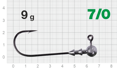 Джиг-головка Nautilus Long Power NLP-1110 hook №7/0,  9гр, 2шт