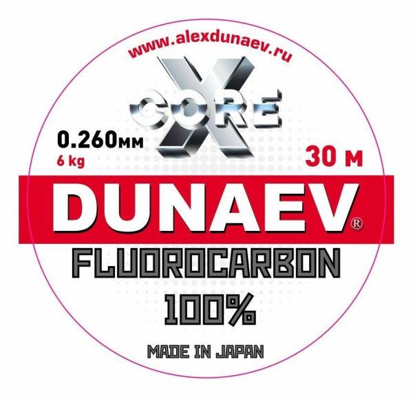 Флюорокарбон Dunaev Fluorocarbon 30м, 0,260мм
