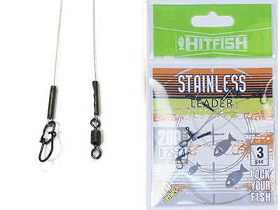 Поводок HitFish Stainless leader 1*19нитей, 200мм d0,30 11,2кг Поводок HitFish Stainless leader 1*19нитей, 200мм d0,30 11,2кг