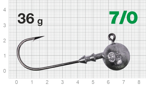 Джиг-головка Nautilus Long Power NLP-1110 hook №7/0, 36гр, 2шт