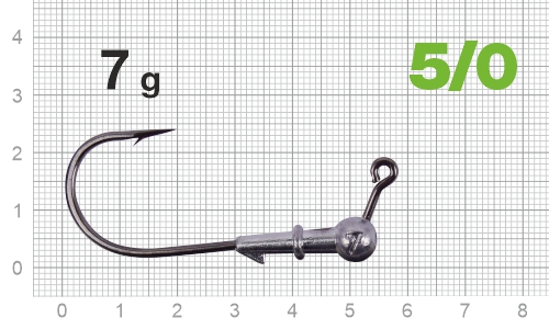 Джиг-головка Nautilus Power 120 NP-1608 hook №5/0,  7гр, 5шт