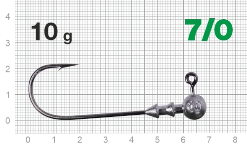 Джиг-головка Nautilus Long Power NLP-1110 hook №7/0, 10гр, 2шт