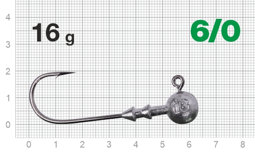 Джиг-головка Nautilus Long Power NLP-1110 hook №6/0, 16гр, 2шт