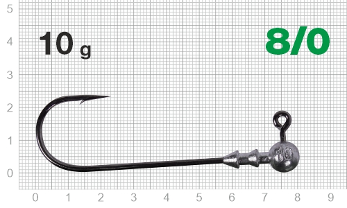 Джиг-головка Nautilus Long Power NLP-1110 hook №8/0, 10гр, 2шт