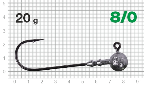 Джиг-головка Nautilus Long Power NLP-1110 hook №8/0, 20гр, 2шт