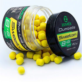 Бойлы плавающие Zemex Pop-Ups Dumbell 8х6, 20гр, Sweetcorn