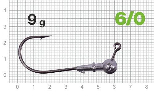 Джиг-головка Nautilus Power 120 NP-1608 hook №6/0,  9гр, 5шт