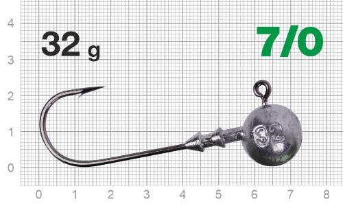 Джиг-головка Nautilus Long Power NLP-1110 hook №7/0, 32гр, 2шт