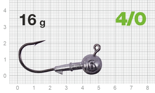 Джиг-головка Nautilus Power 120 NP-1608 hook №4/0, 16гр, 4шт