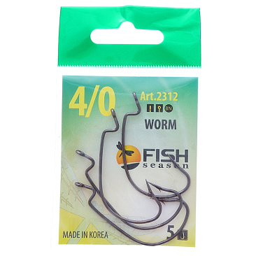 Крючок Офсетный Fish Season Worm №4/0 5шт