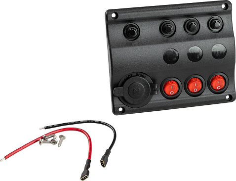 Панель переключателей AAA 3 переключателя, разъем прикуриватель, индикация, автоматы