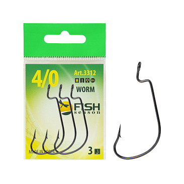 Крючок Офсетный Fish Crystal FS Worm №4/0 3шт