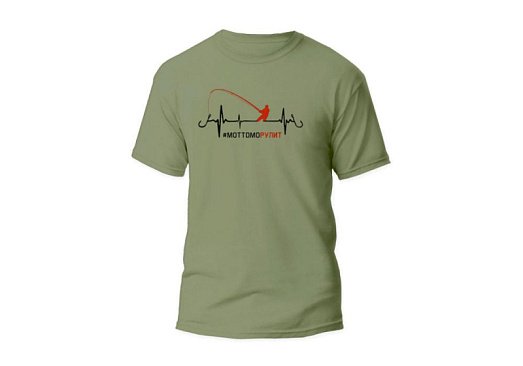 Футболка Mottomo "Пульс" (олива) #2XL