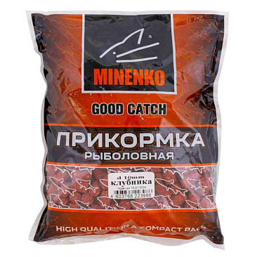 Прикормка гранулированная 10мм Minenko "Good Catch" 0,7кг #Клубника Прикормка гранулированная 10мм Minenko "Good Catch" 0,7кг #Клубника