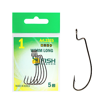 Крючок Офсетный Fish Crystal FS Worm Long №1 5шт
