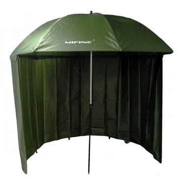 Зонт Mifine 2,2м, с задней стенкой, оливковый 55051
