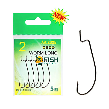 Крючок Офсетный Fish Crystal FS Worm Long №2 5шт