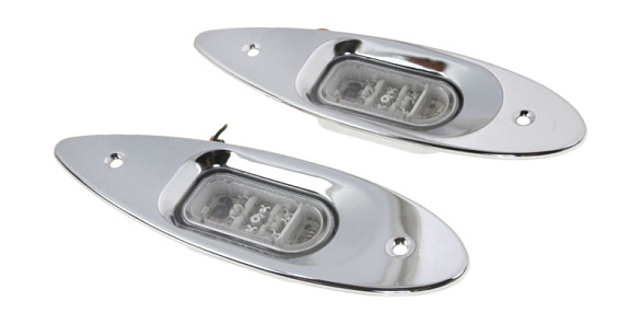 Огни ходовые Easterner накладные (Нержавеющий корпус, светодиодные, пластик)