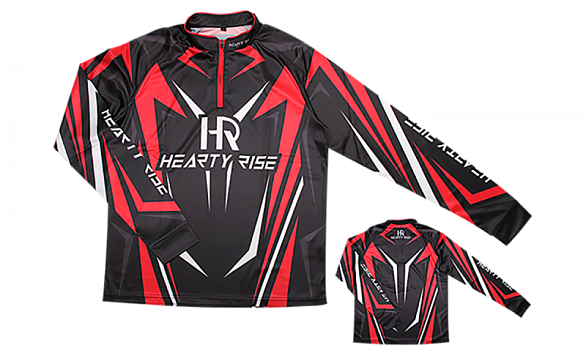 Джерси Hearty Rise Long Sleeves Breathable Shirt Черно-красная #2XL