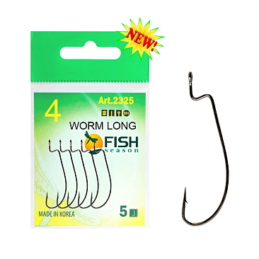 Крючок Офсетный Fish Crystal FS Worm Long №4 5шт