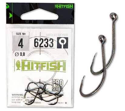 Крючок Одинарный HitFish 6233 №6 8шт