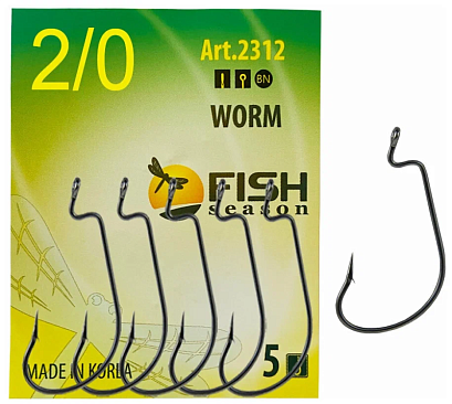 Крючок Офсетный Fish Crystal Worm №2/0 5шт