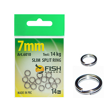 Кольцо заводное SLIM, ф 7мм, 14кг, 14шт
