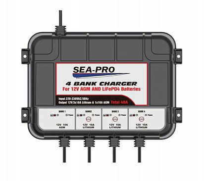 Зарядное устройство Sea-Pro ТЕ4-0273 1х12В AGM, 3х12В LiFePo4