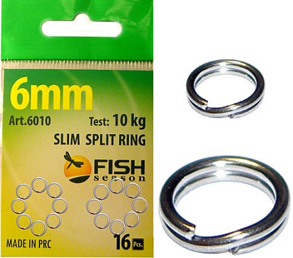 Кольцо заводное SLIM, ф 6мм, 10кг, 16шт Кольцо заводное SLIM, ф 6мм, 10кг, 16шт