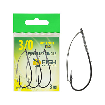 Крючок Одинарный Fish Crystal Weedless Single №3/0 3шт