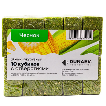 Жмых Dunaev кукурузный 300г #Чеснок Жмых Dunaev кукурузный 300г #Чеснок