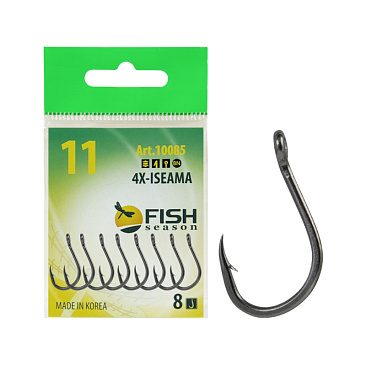 Крючок Одинарный Fish Crystal 4X-Iseama №11 8шт