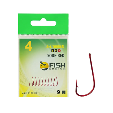 Крючок Одинарный Fish Crystal Sode Red №4 9шт