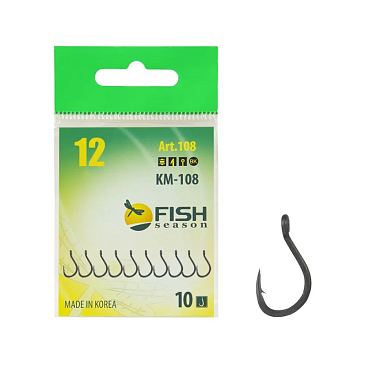 Крючок Одинарный Fish Crystal FS KM108 №12 10шт